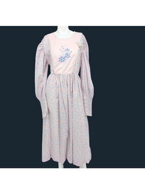 Dondolo Floral Prairie Maxi Dress Embroider Cottage Coquette Dainty Regency XXL